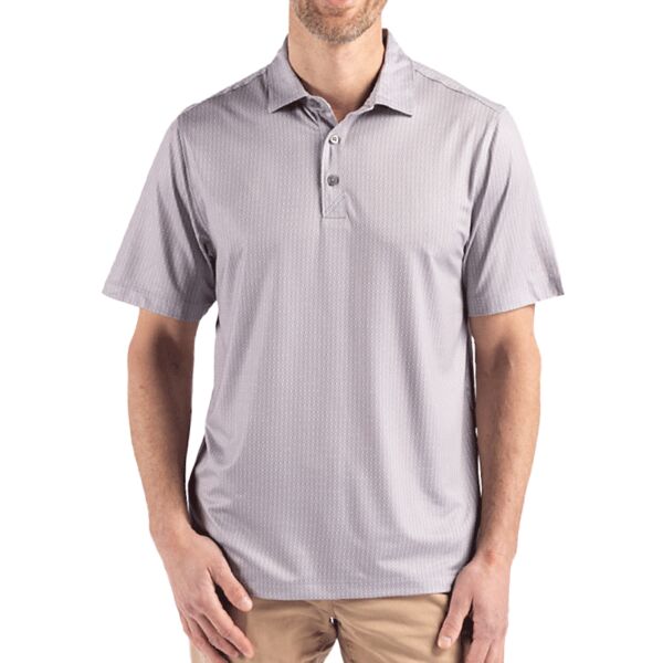 Cutter & Buck Pike Eco Shadow Check Print Recycled Mens Big & Tall Polo Thumbnail